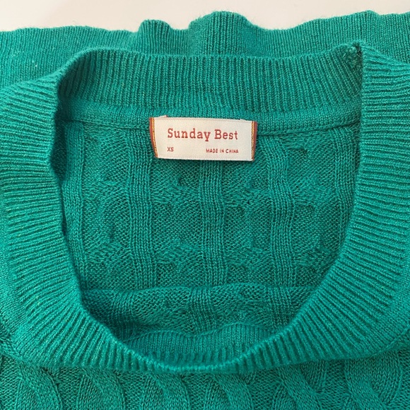 Aritzia Sunday Best Dark Green Knit Top - Picture 4 of 4
